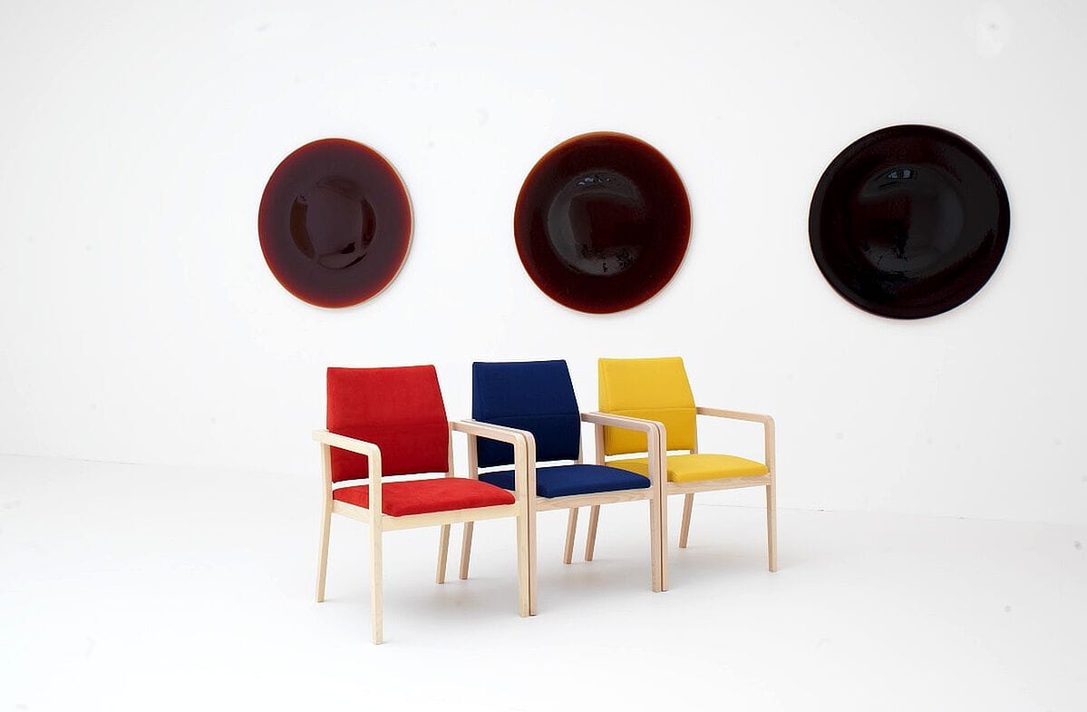 Штабелируемый стул для конференций из ткани с подлокотниками AMOSDESIGN MENDEL ARCH-00052442 - Вид №3