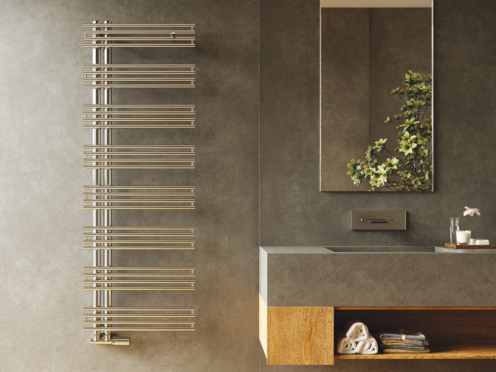 Полотенцесушитель с горячей водой из нержавеющей стали Cordivari Design Inox Style ARCH-00037185