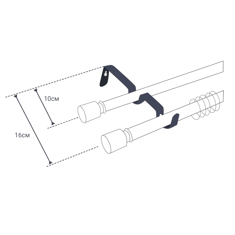 Карниз двухрядный Classic 250 см металл цвет коричневый АРТ-ДЕКОР STLM-2136177 - Вид №3