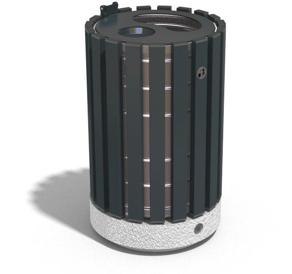 ENCHO ENCHEV - ETE Урна для мусора из металла и бетона с крышкой  69  - Вид №1