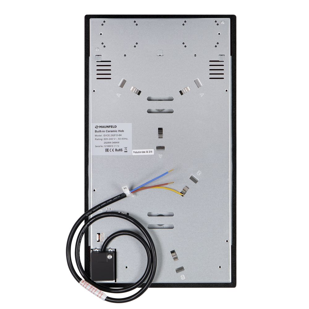 EVCE.292F.D-BK Электрическая панель evce.292-bk/ домино, • тип: электрическая 30 см • тип установки: независимая • управление: фронтальное, сенсорное • конфорка с двойной зоной нагрева, нагревательный элемент: hi-light, 2шт • мощность конфорок, вт: 3000 Santreyd  - Вид №4