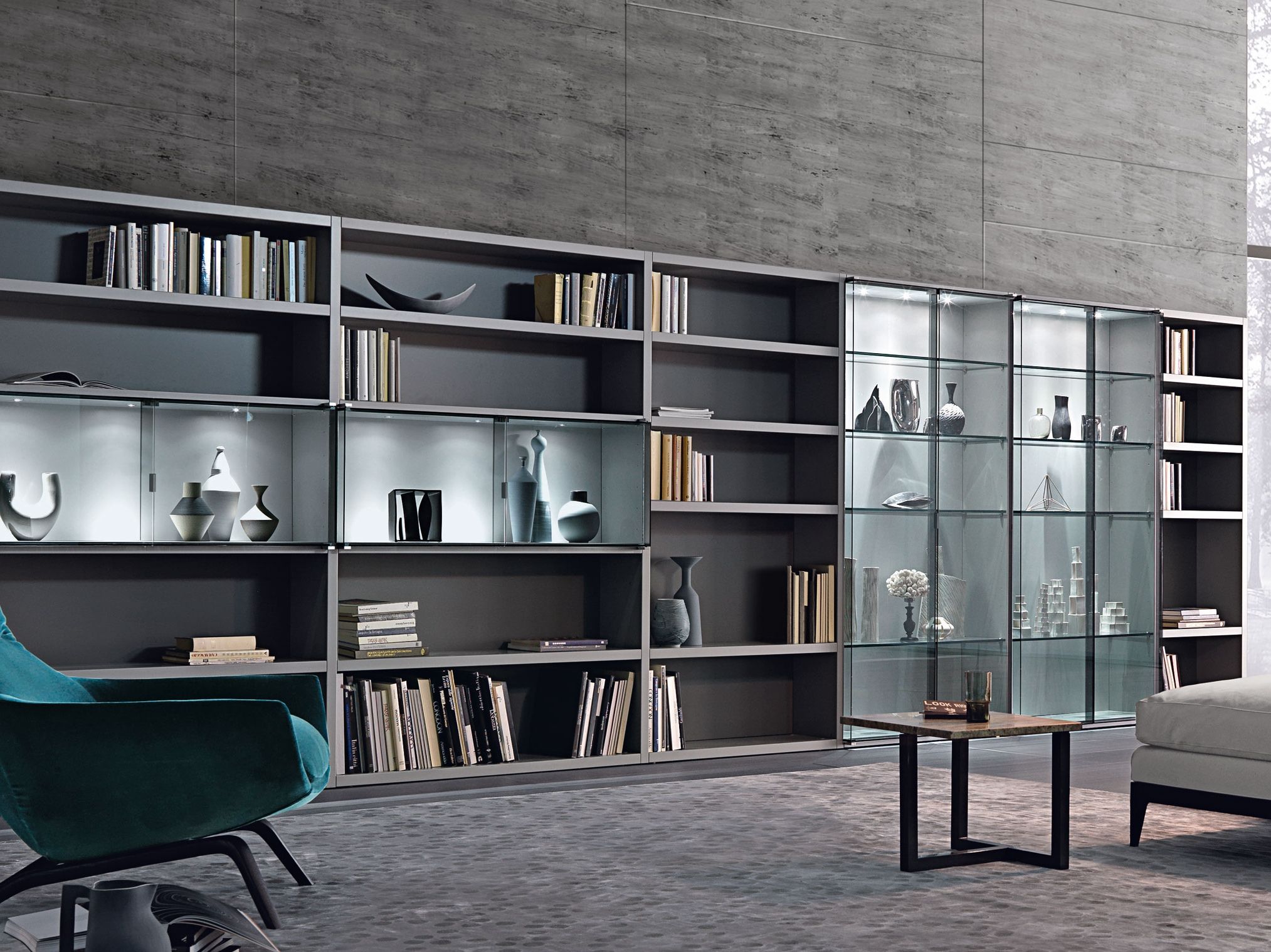 Деревянный книжный шкаф с освещением MisuraEmme CROSSING ARCH-00118629