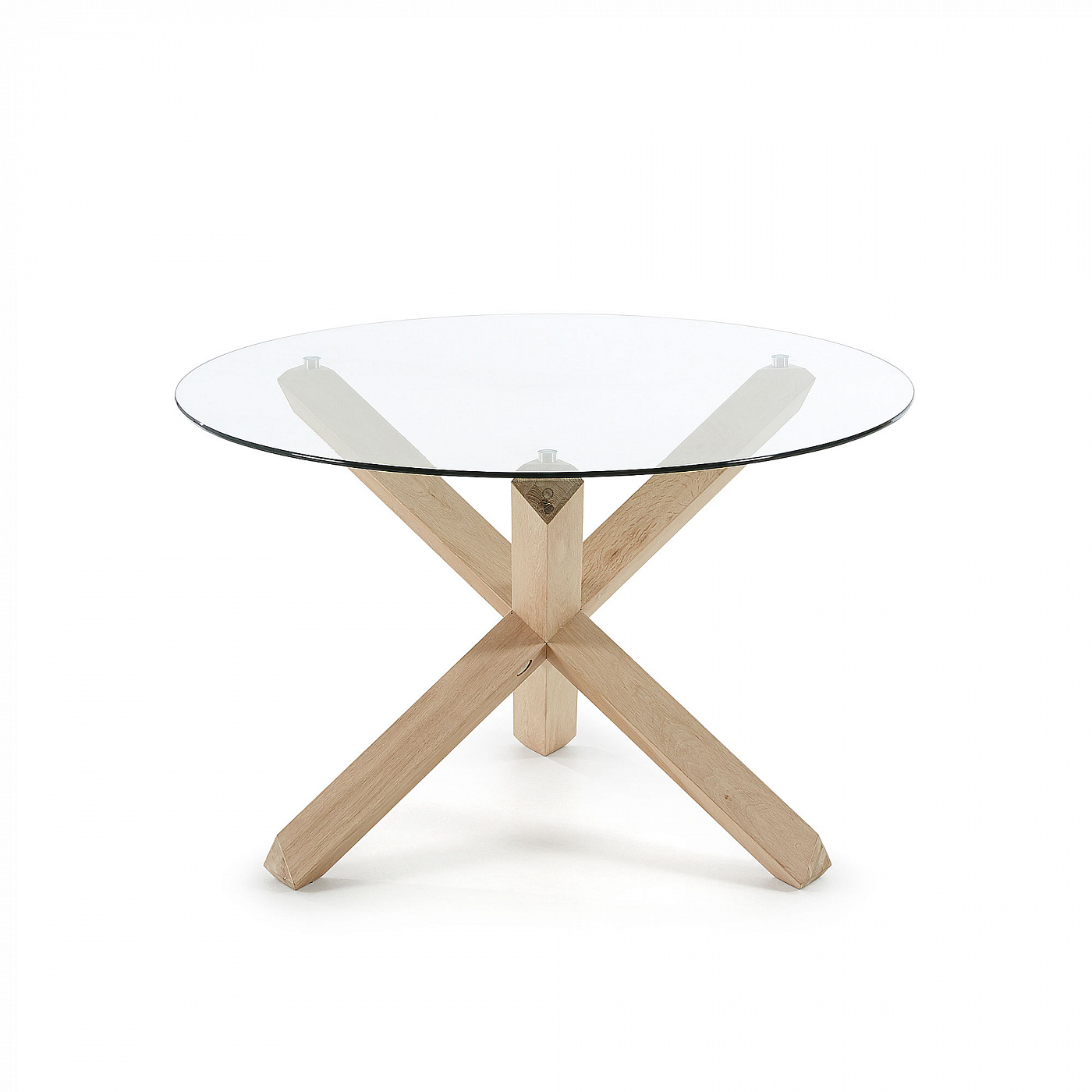 067283 Стол Arendal Ø120 дуб, стекло La Forma Lotus