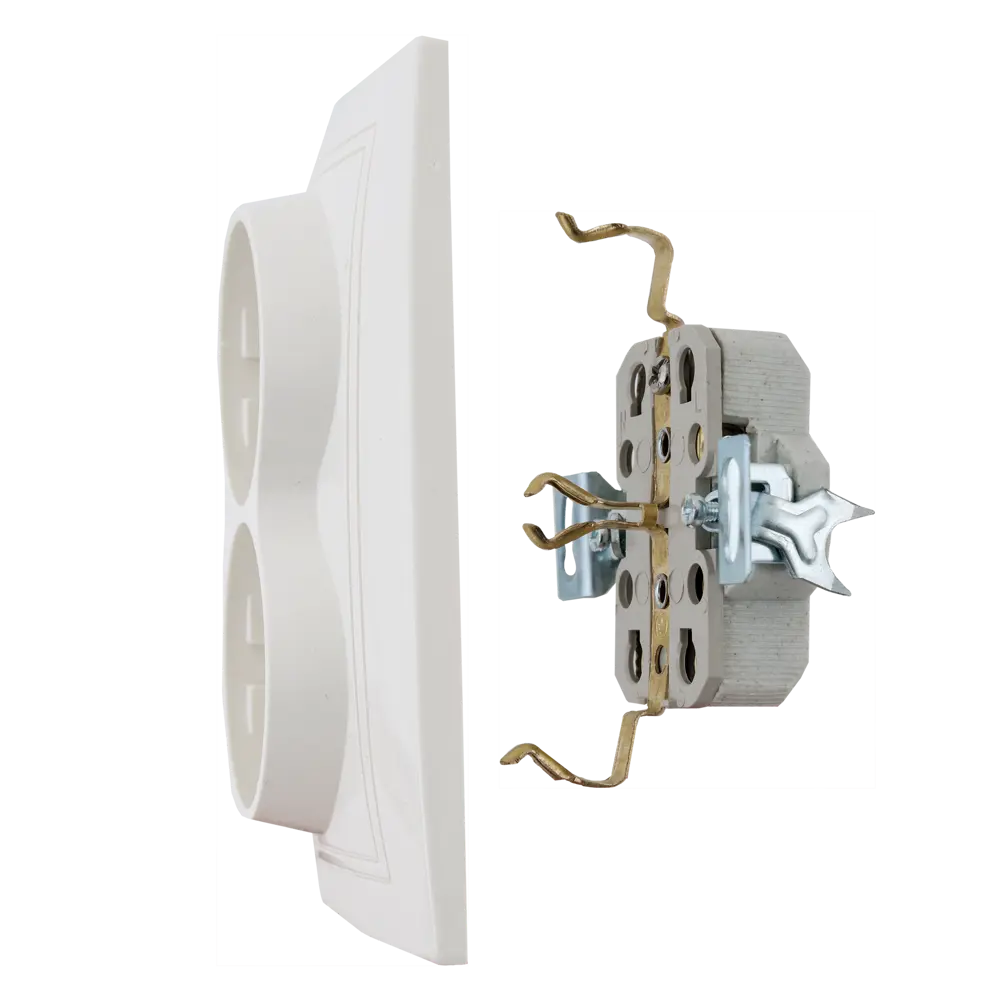 TDM ELECTRIC Двойная розетка с заземлением, бежевая 85591114 Серия отсутствует STLM-0064396 - Вид №4