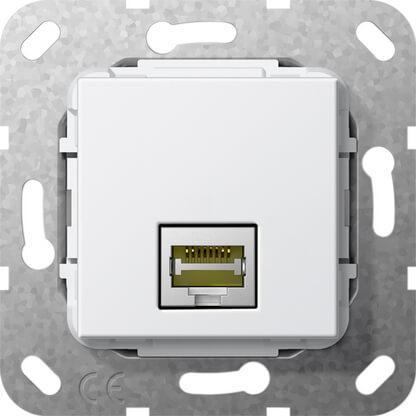 569503 Розетка компьютерная MJ RJ45 6a кат чисто-белый глянцевый Gira System 55