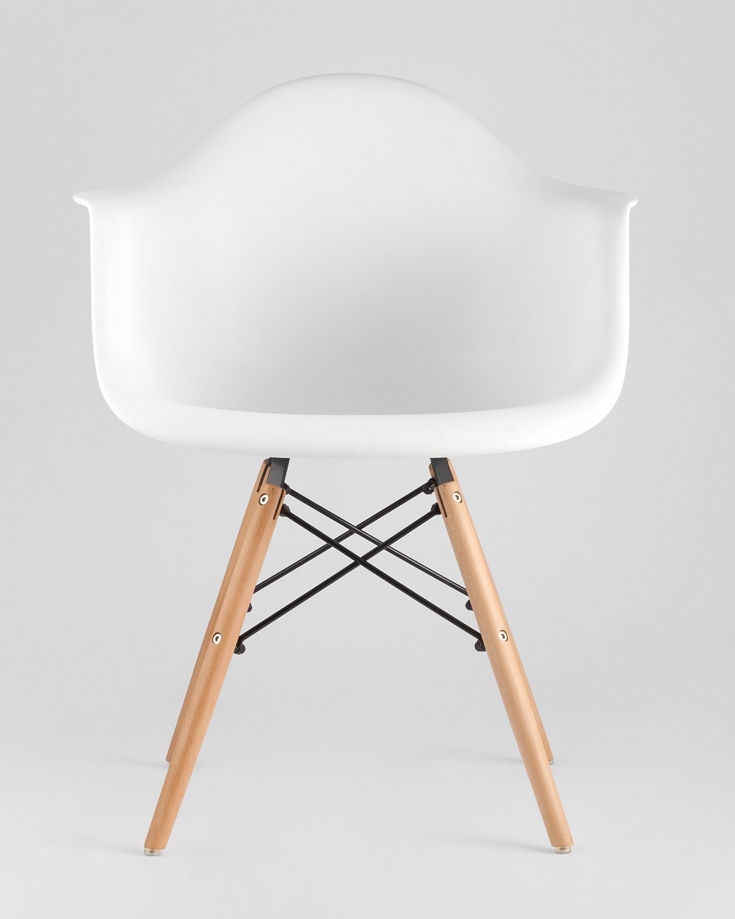 Кресло белое пластиковое с деревянными ножками Eames W EAMES EAMES DAW 00-3881987 Белый  - Вид №1