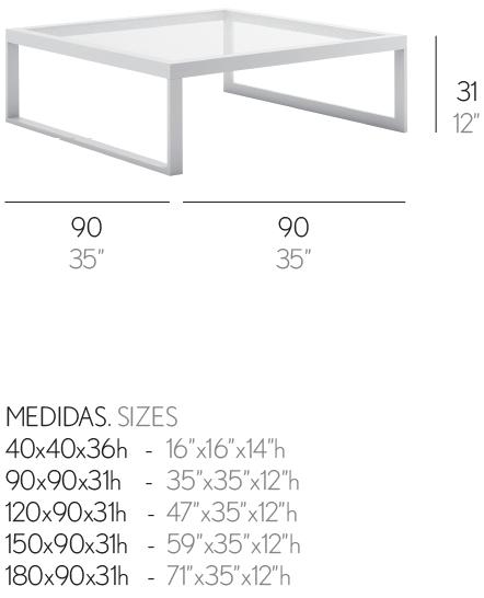 GANDIABLASCO Прямоугольный садовый стол из термолакированного алюминия Blau sun-id-1386659 - Вид №6