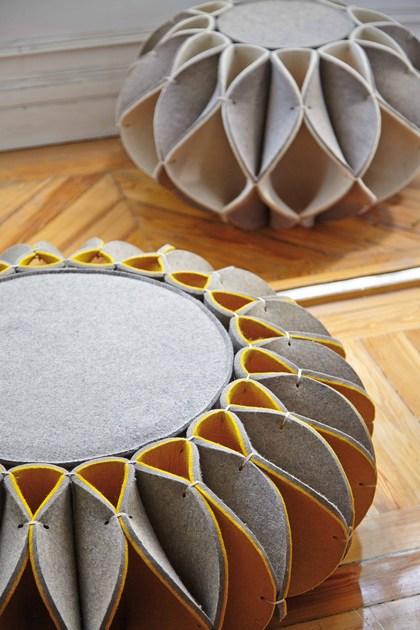 GAN Пуф из шерстяного фетра Ruff pouf sun-id-1383983 - Вид №2