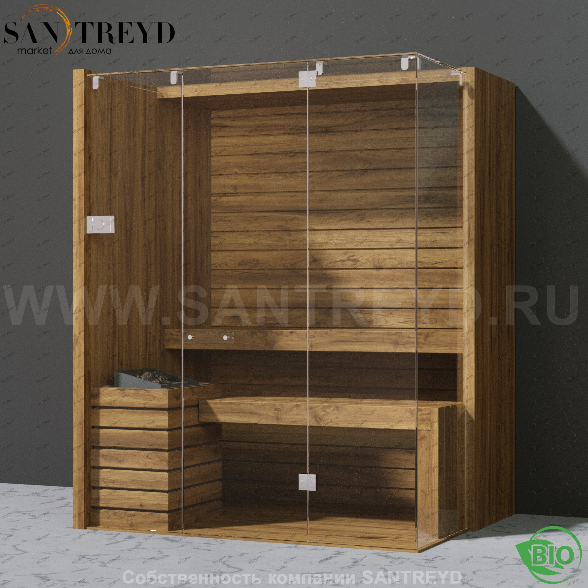 Effegibi SKY CORNER 45 BI55410023 Био-сауна. Мощность: 4,5 кВт макс. Размеры: длина 170 см, ширина 130 см. Отделка: осина термообработанная.
