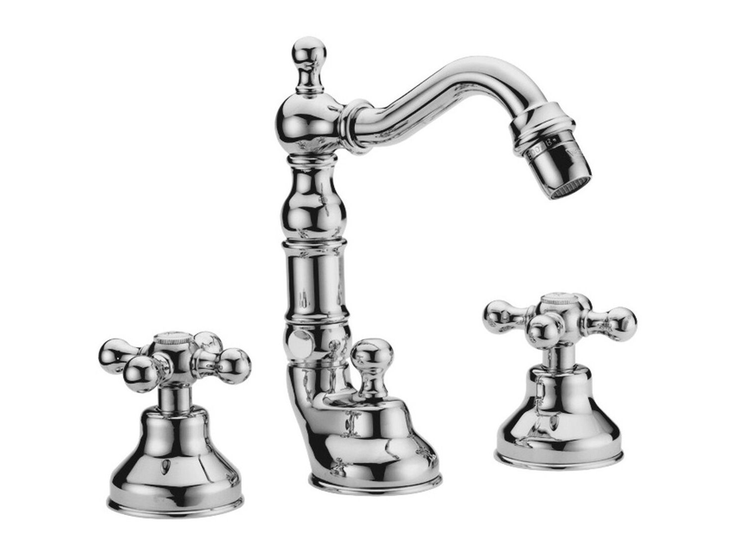 Смеситель для биде с 3 отверстиями для пола с поворотным горлышком Rubinetterie Frattini Dedra ARCH-00098081