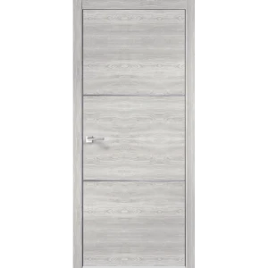 Комплект двери Канзас 2 Веллдорис глухая 80x200 см ПВХ цвет дуб европейский серый с добором 100 мм
