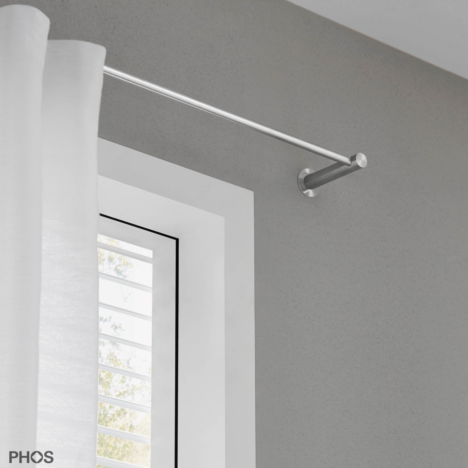 VS20-100E1600 Комплект карнизов: 160 см с 2 концевыми кронштейнами (среднее расстояние от стены) PHOS  - Вид №1