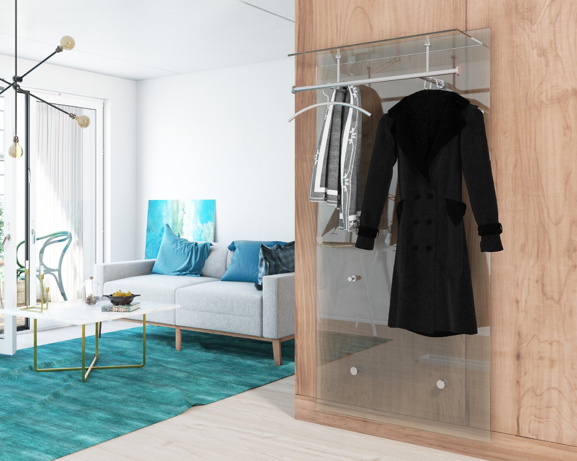 Стальная и стеклянная настенная вешалка SCHNEEWEISS interior Pacific ARCH-00039246 - Вид №4