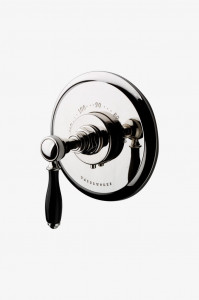 EATH19 Облицовка термостатического регулирующего клапана Easton Vintage с черной фарфоровой ручкой рычага Waterworks