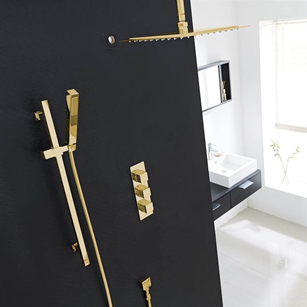 Светодиодный латунный душевой набор с душем Fontana Showers FS-43876GD ARCH-00071462 - Вид №3