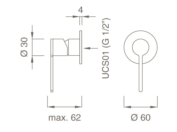 Настенный однорычажный смеситель CEADESIGN INNOVO ARCH-00098745 - Вид №2