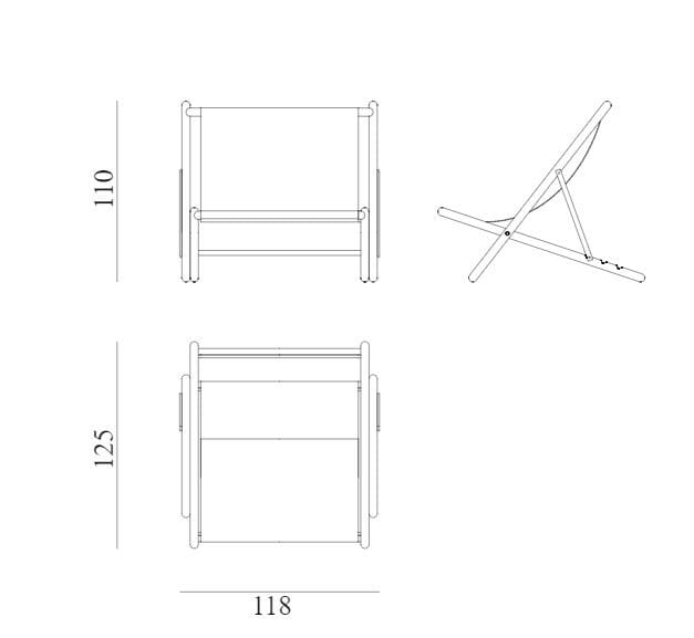 Шезлонг из красного дерева и ткани Exteta Razzi ARCH-00083836 - Вид №7