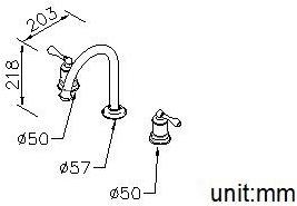 JUSTIME Смеситель для раковины с раздельными розетками Classik 5703-91-80cp - Вид №1