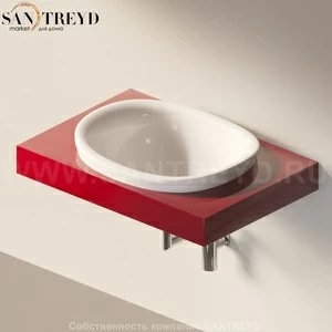 Flaminia IO e SI Столешница с отверстием под раковину красная IO60M1.3011