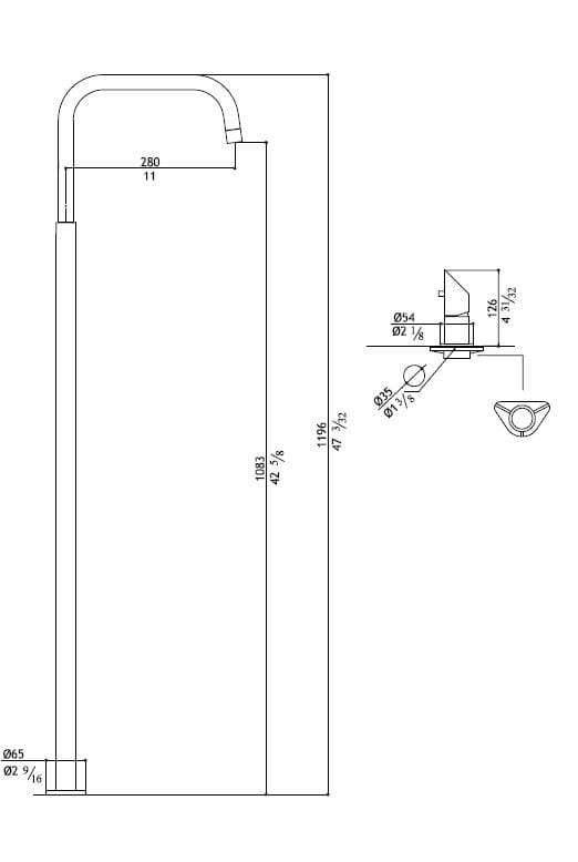 Однорычажный смеситель для раковины из нержавеющей стали MGS ARCH-00137240 - Вид №3