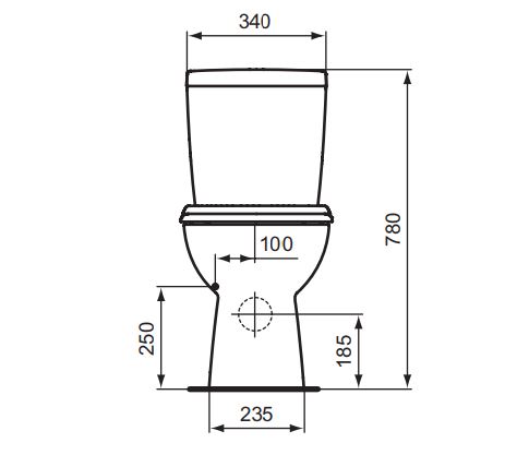 E408761 Унитаз-компакт “гладкая чаша” с сиденьем из дюропласта VIDIMA SEVA FRESH  - Вид №1