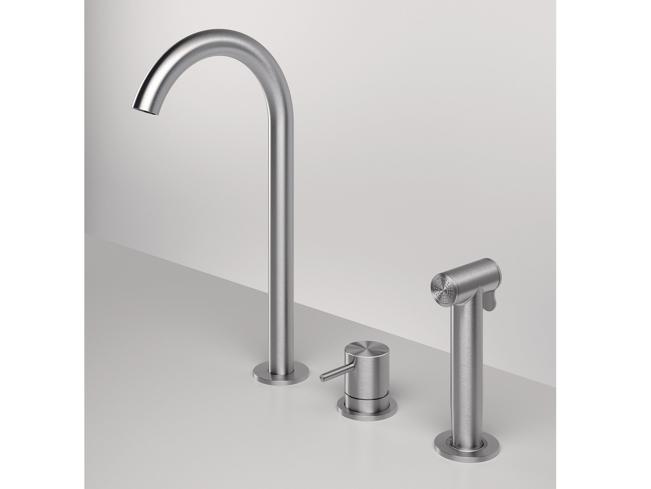 Смеситель для кухни с 3 отверстиями со съемным ручным душем Zazzeri Z316 MONO ARCH-00006012 - Вид №1