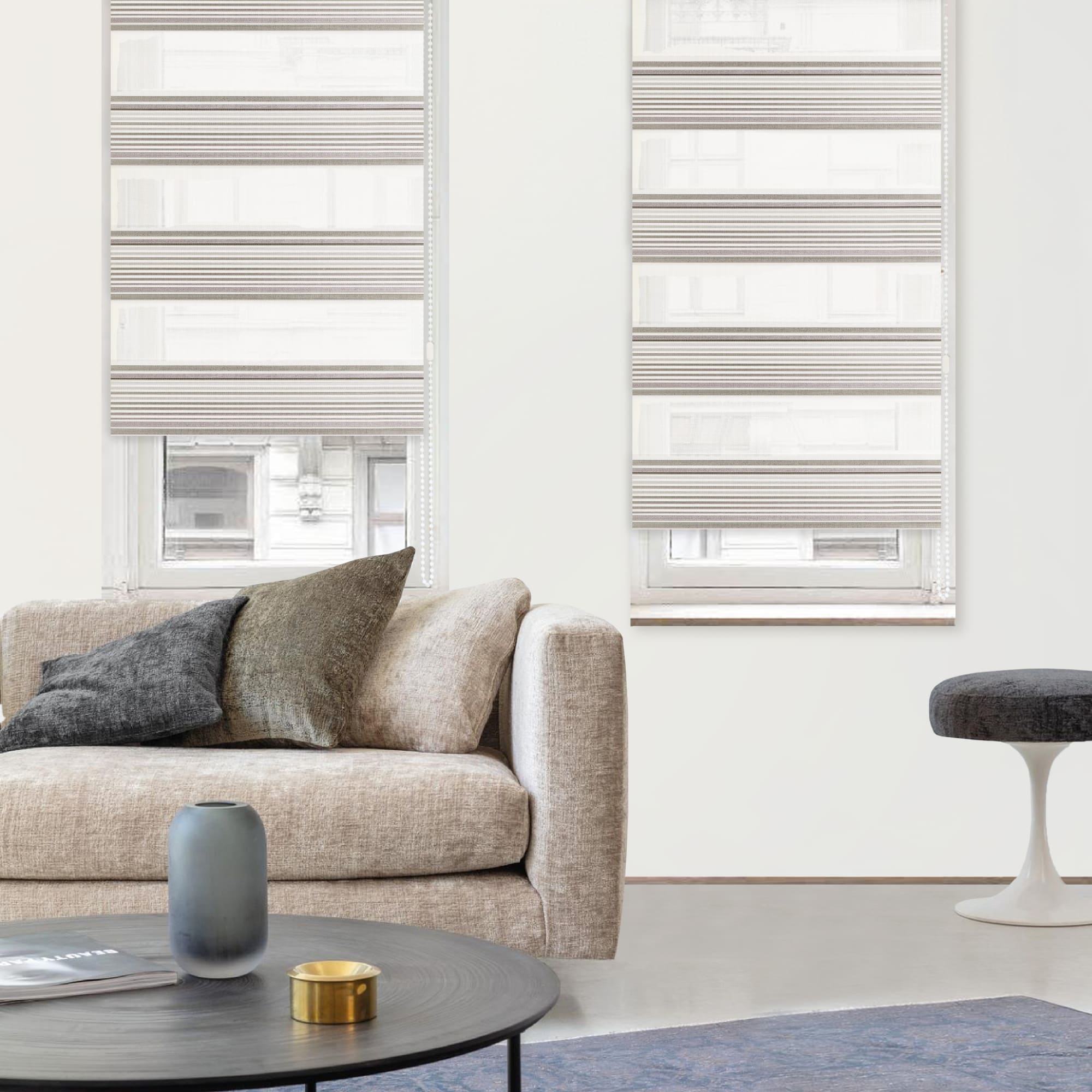 83502938 Штора рулонная день-ночь Miamoza Verona 120x160 см серая Santreyd  - Вид №2