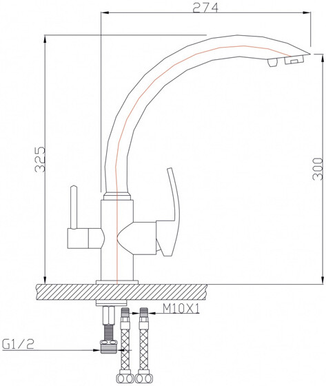 Смеситель ZorG Clean Water ZR 314 YF-33 BLACK для кухонной мойки, черный - Вид №1