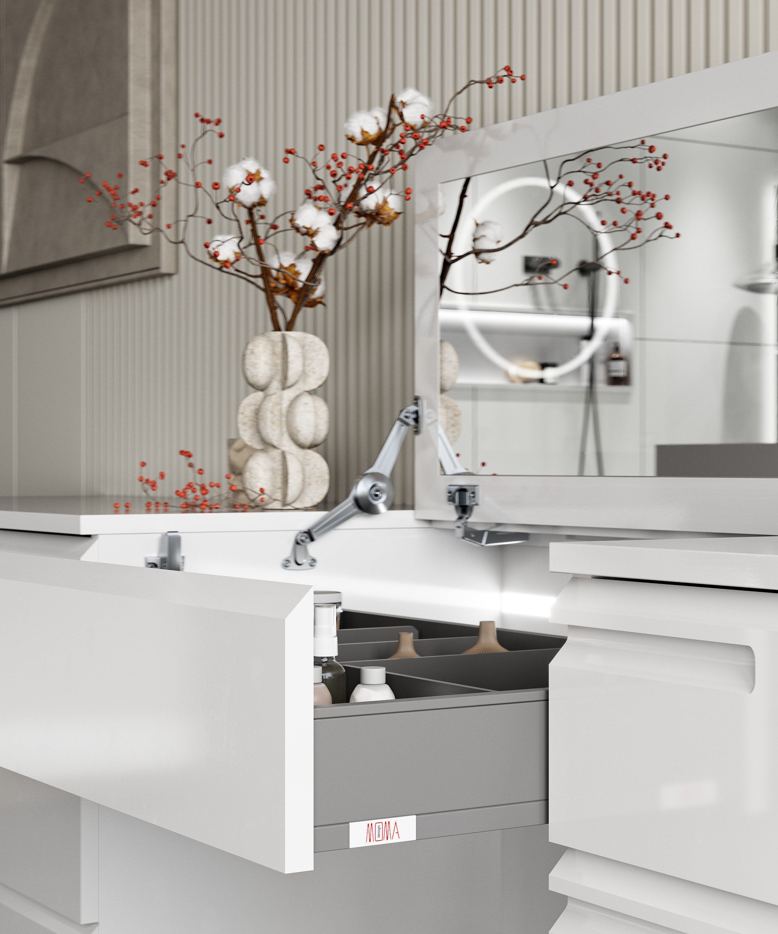 Мобильный туалетный столик в твердой поверхности MOMA Design COIFFEUSE ARCH-00097618 - Вид №2