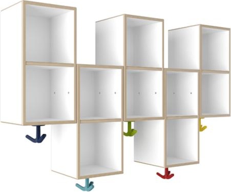 M20.03.007 Двойной модуль асимметричный, 5 мест с эластичными тройными крючками. HEWI Kids - Вид №1