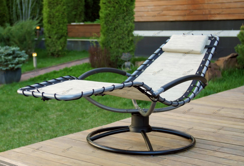 Шезлонг качалка лежак белый "Флэт" BESTA FIESTA YUVARLAK 044661 Белый 