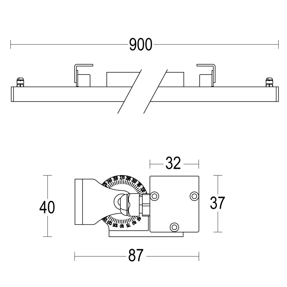 Tratto Wall PB 900 Ghidini Tratto Wall PB .05 Темно-Cерый (Матовый)  - Вид №1
