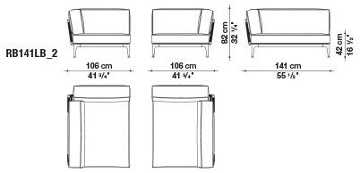 B&B Italia Outdoor Садовый лежак из ткани Ribes sun-id-1476475 - Вид №7