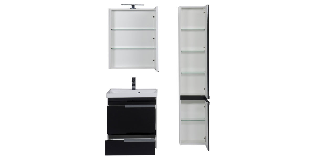 Комплект мебели Aquanet Тиволи 60 черный 00180568 - Вид №2