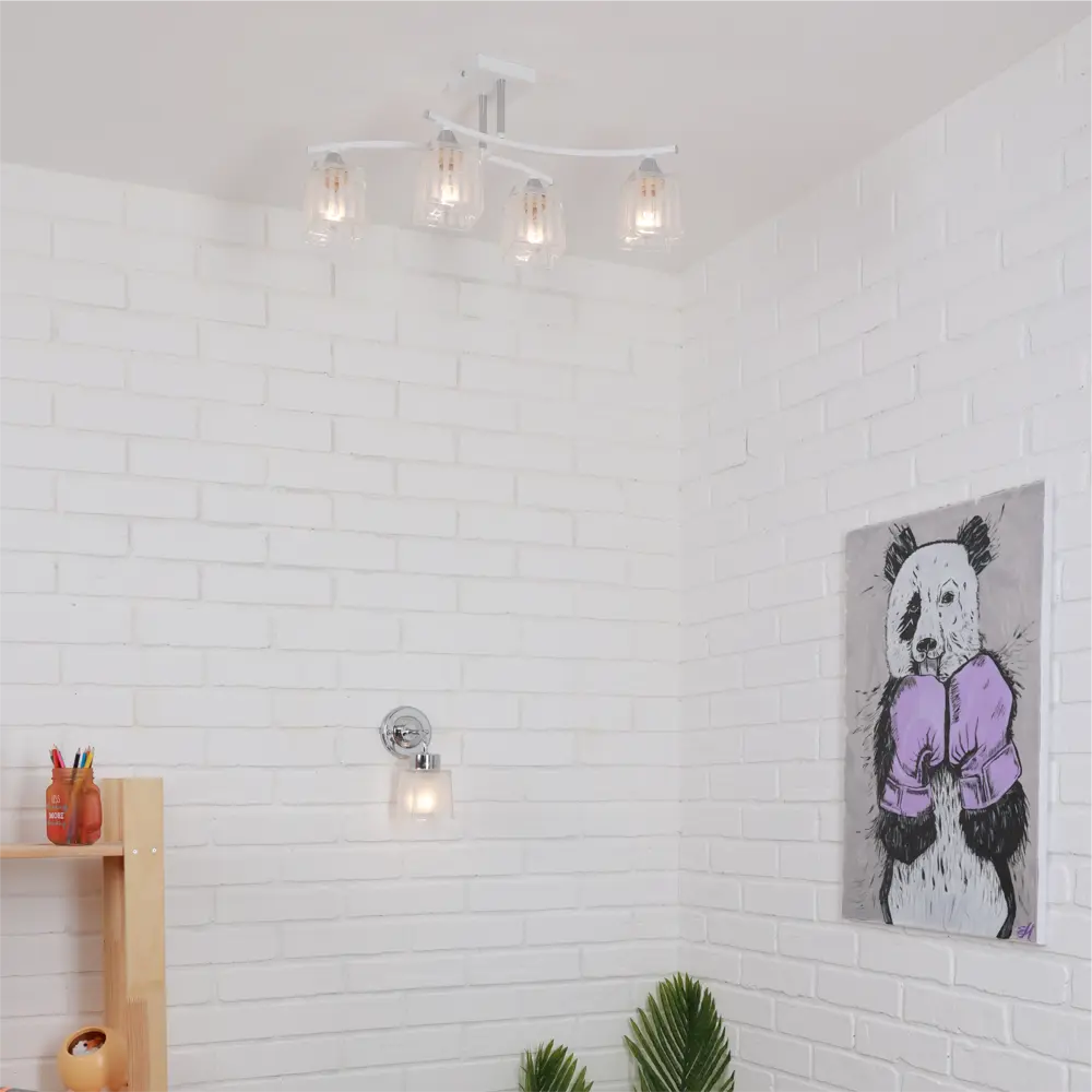 Люстра потолочная «Nares» 4 лампы 12 м² цвет белый SCHAFFNER STLM-2123268 - Вид №11