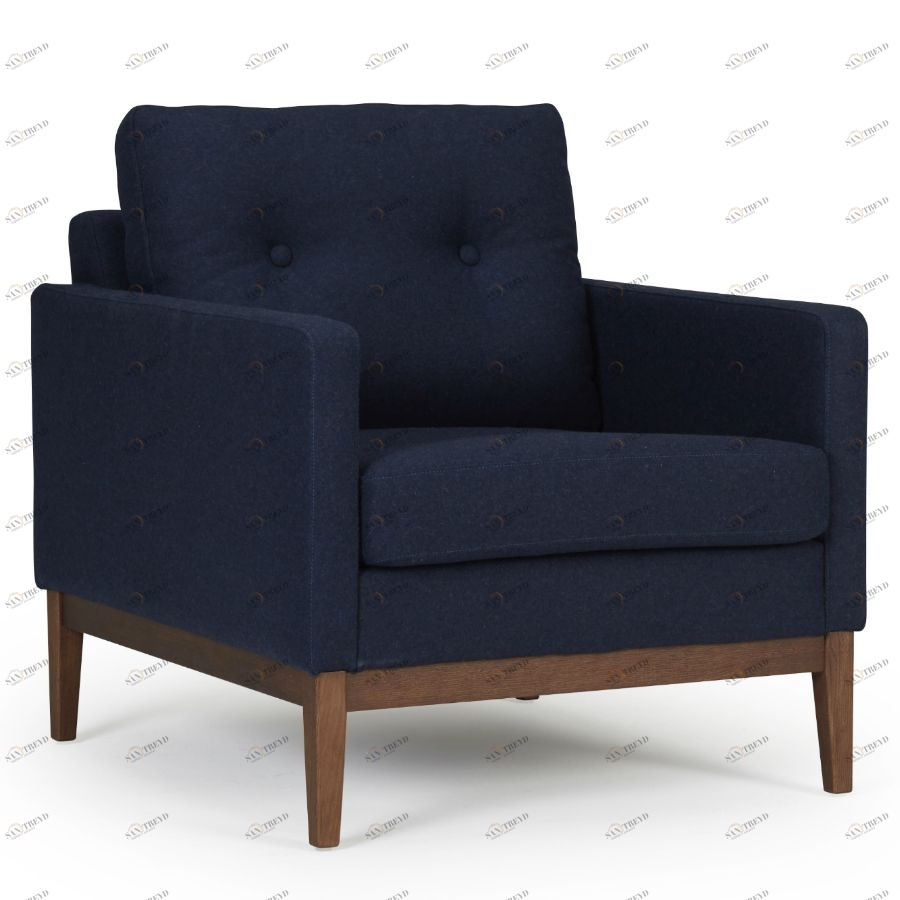 Кресло Finn 01, дуб/орех, темно-голубое Kragelund 3730120521