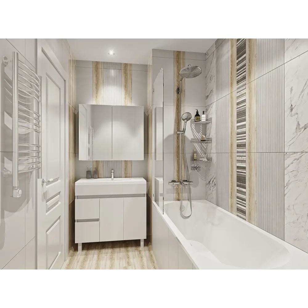 Керамогранит Belani Wood 59.7x14.8 см 1.325 м² цвет бежевый STLM-2071740 - Вид №3