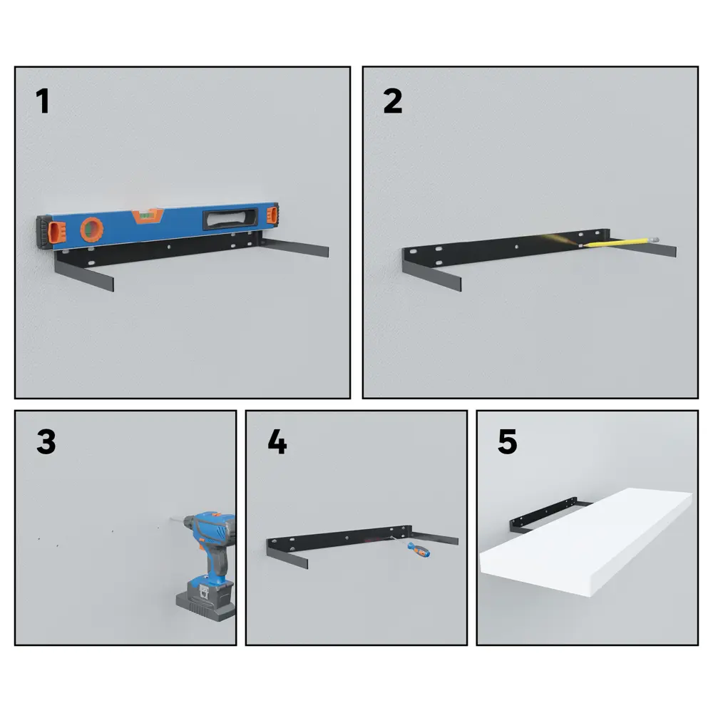 Полка настенная Spaceo White 80x23.5 см МДФ цвет белый STLM-2164451 - Вид №12