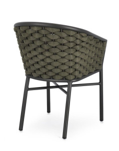 Веревочный штабелируемый садовый стул с подлокотниками