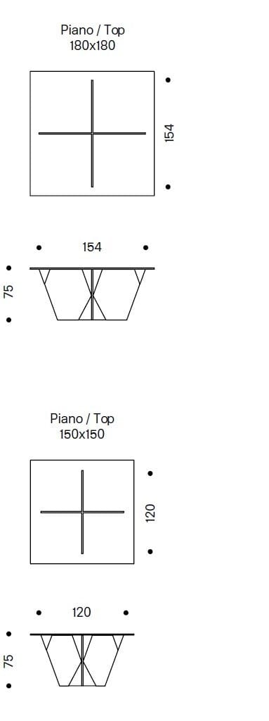 Стеклянный квадратный стол Tonelli Design кроссовер ARCH-00100013 - Вид №2