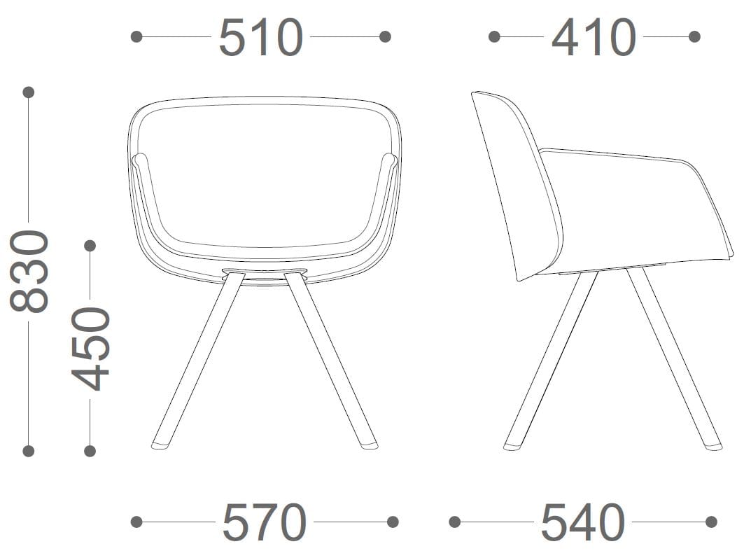 Мягкий стул на сиденье из ткани с подлокотниками VAGHI свободный мягкий ARCH-00140224 - Вид №3