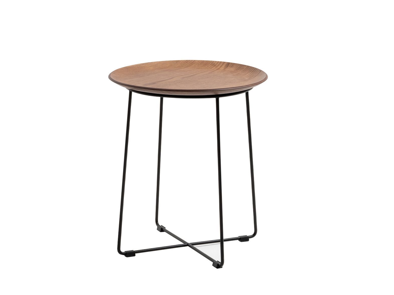 Круглый стальной и деревянный журнальный столик с подносом Kartell Smart Wood ARCH-00060806 - Вид №9