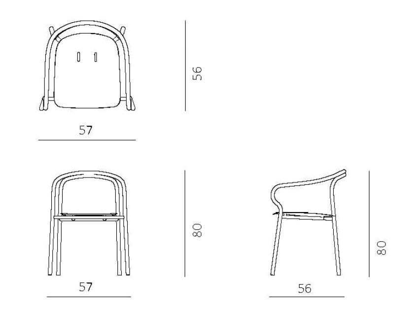 Алюминиевый садовый стул с подлокотниками Unopiù Salò ARCH-00071803 - Вид №8
