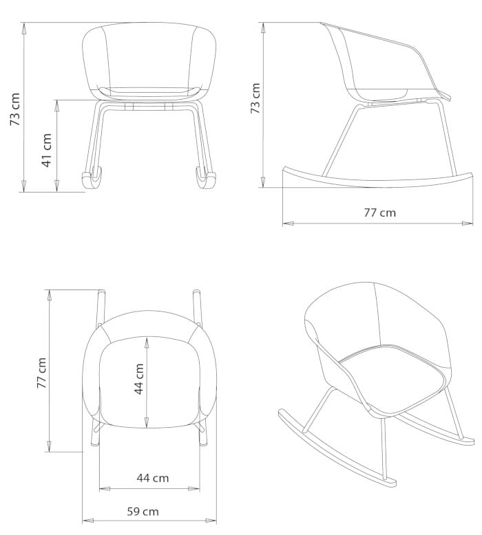 Кресло-качалка из полипропилена с мягким сиденьем Et al Dunk ARCH-00040866 - Вид №1