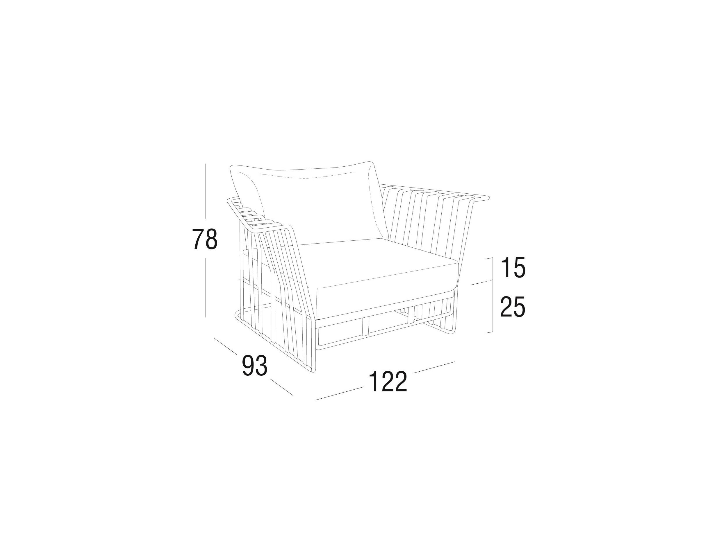 Алюминиевое садовое кресло с подлокотниками Roberti Hamptons Graphics ARCH-00033534 - Вид №4