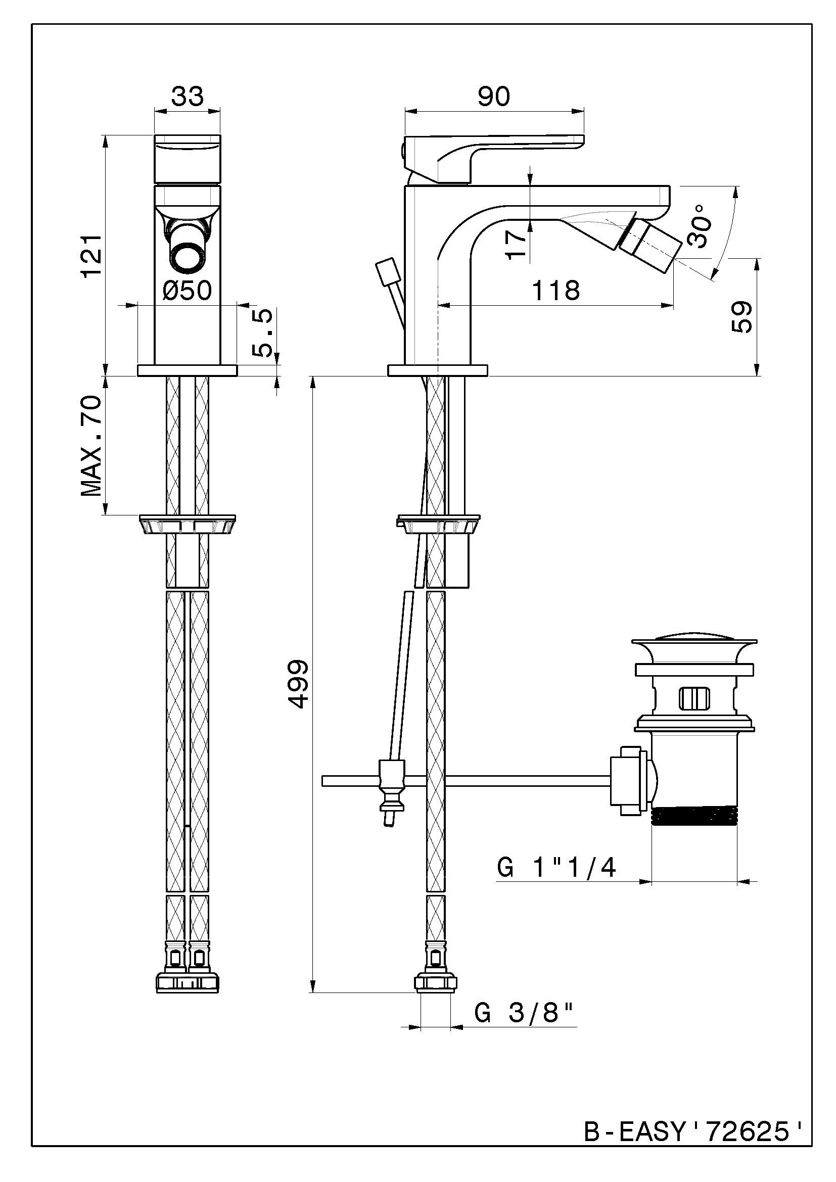 Смеситель для биде с одной ручкой Newform B-EASY ARCH-00020914 - Вид №1