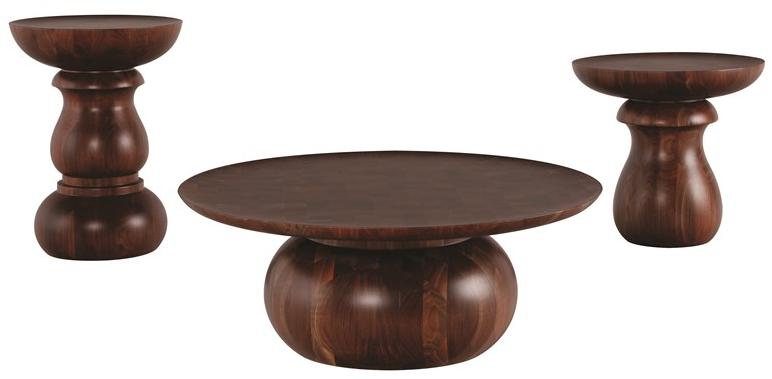 Roche Bobois Круглый журнальный столик из акации Globe trotter sun-id-1412477 - Вид №1