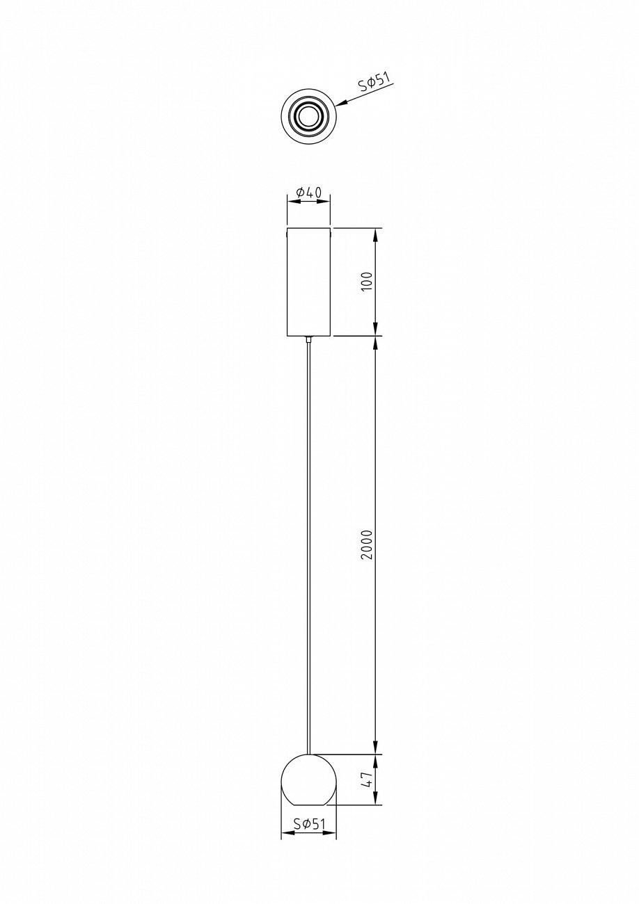 Светильник подвесной светодиодный 215 см графит Harmat P067PL-L5GF3K TECHNICAL PENDANT 00-3957083 Черный  - Вид №5