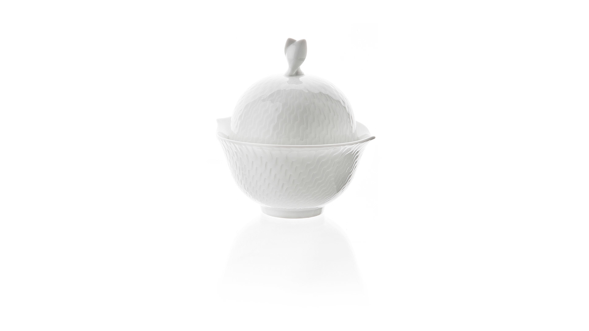 10664302 Meissen Сервиз чайный "Игра волн, рельеф, белый" №3 на 6 персон на 21 предмет Фарфор, Керамика  - Вид №2
