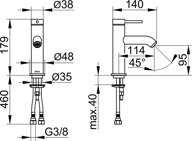 59502012100 Однорычажный смеситель для умывальника 100 KEUCO IXMO - Вид №3